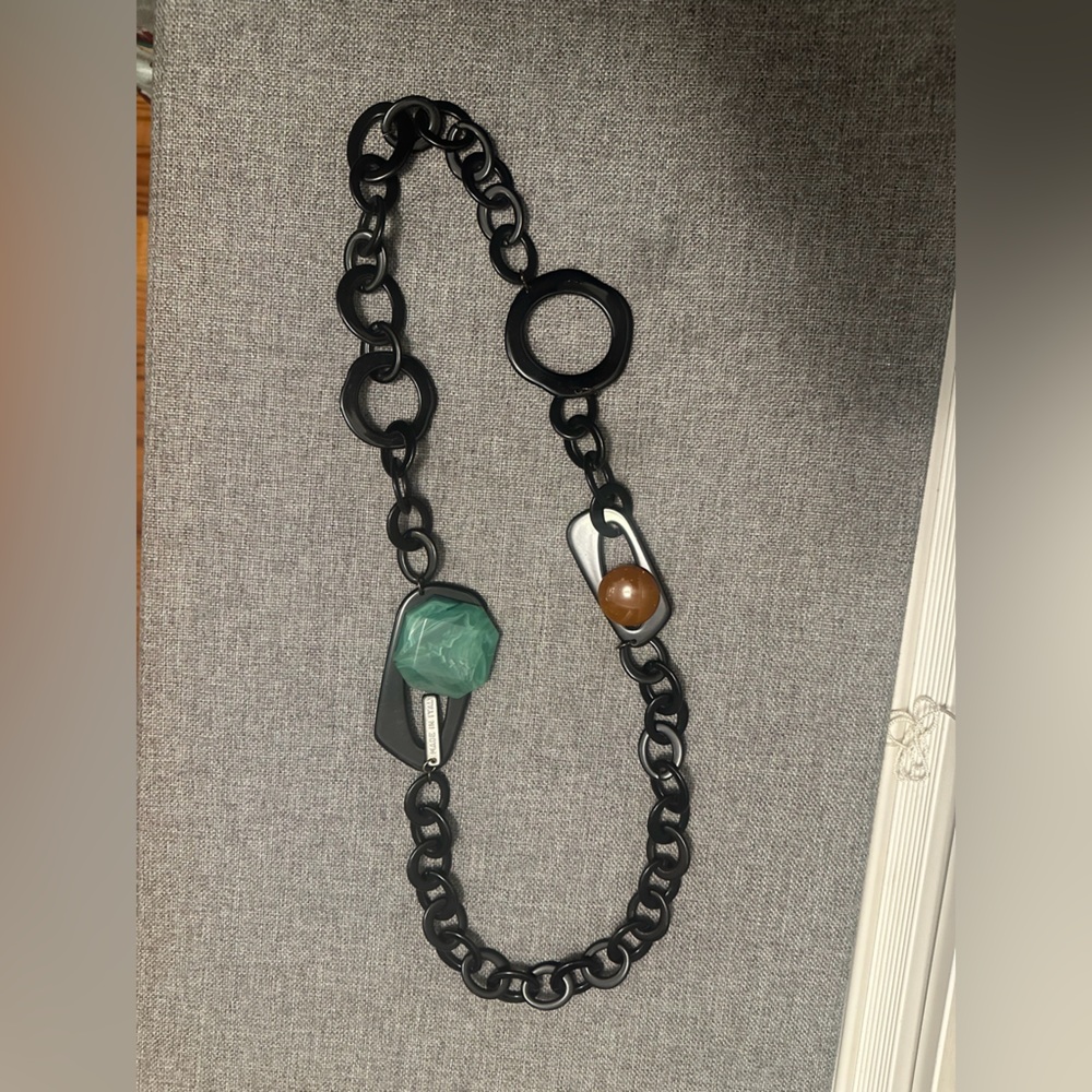 alisha.d Bold StateNecklace Made in Italy, Black, Green and Brown Accents